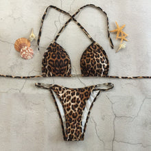 Load image into Gallery viewer, Sexy Leopard Bikinis Thong High Cut Swimwear
