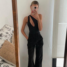 Load image into Gallery viewer, Yimunancy One Shoulder Bodycon Bodysuit Women Cut Out Sexy Bodysuit 2021 Ladies Summer Overalls Body Femme
