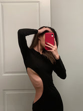 Load image into Gallery viewer, Cryptographic Sexy Black Cut Out Round Neck Long Dress Women Elegant Long Sleeve Club Party 2022 Spring Dresses Skinny Clothes
